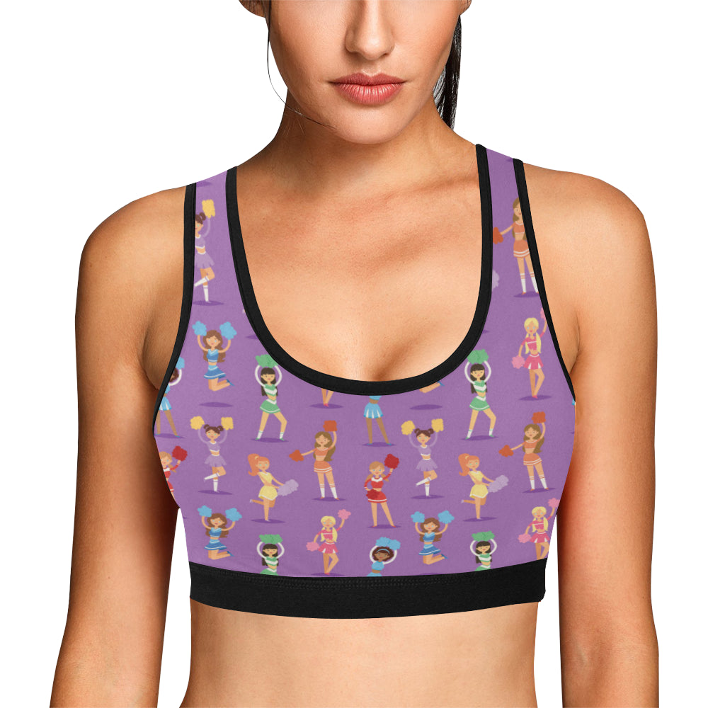 Cheerleader Pattern Print Design 02 Sports Bra