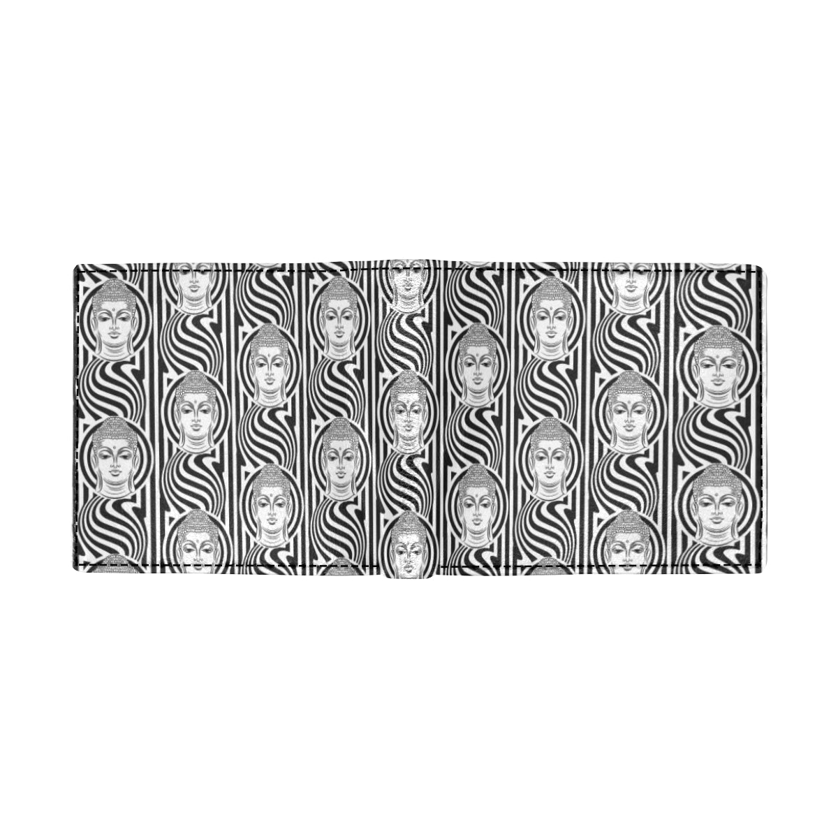 Buddha Pattern Print Design 05 Men's ID Card Wallet