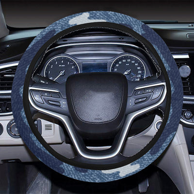 Jean Camouflage Pattern Print Design 05 Steering Wheel Cover with Elastic Edge