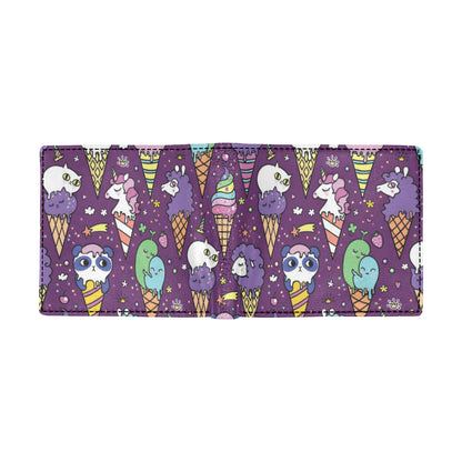 Ice Cream Pattern Print Design IC07 Men's ID Card Wallet