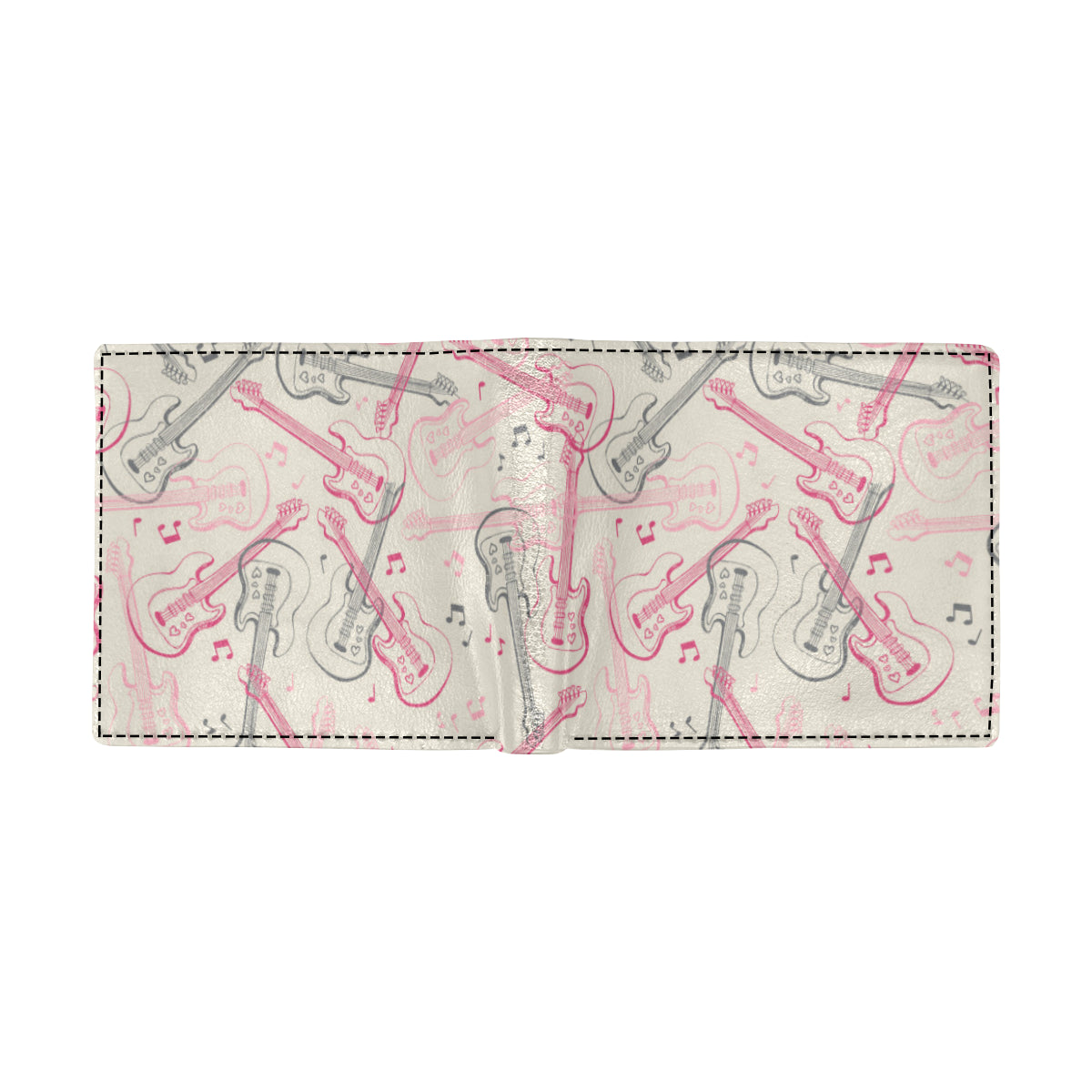 Bass Guitar Pattern Print Design 02 Men's ID Card Wallet