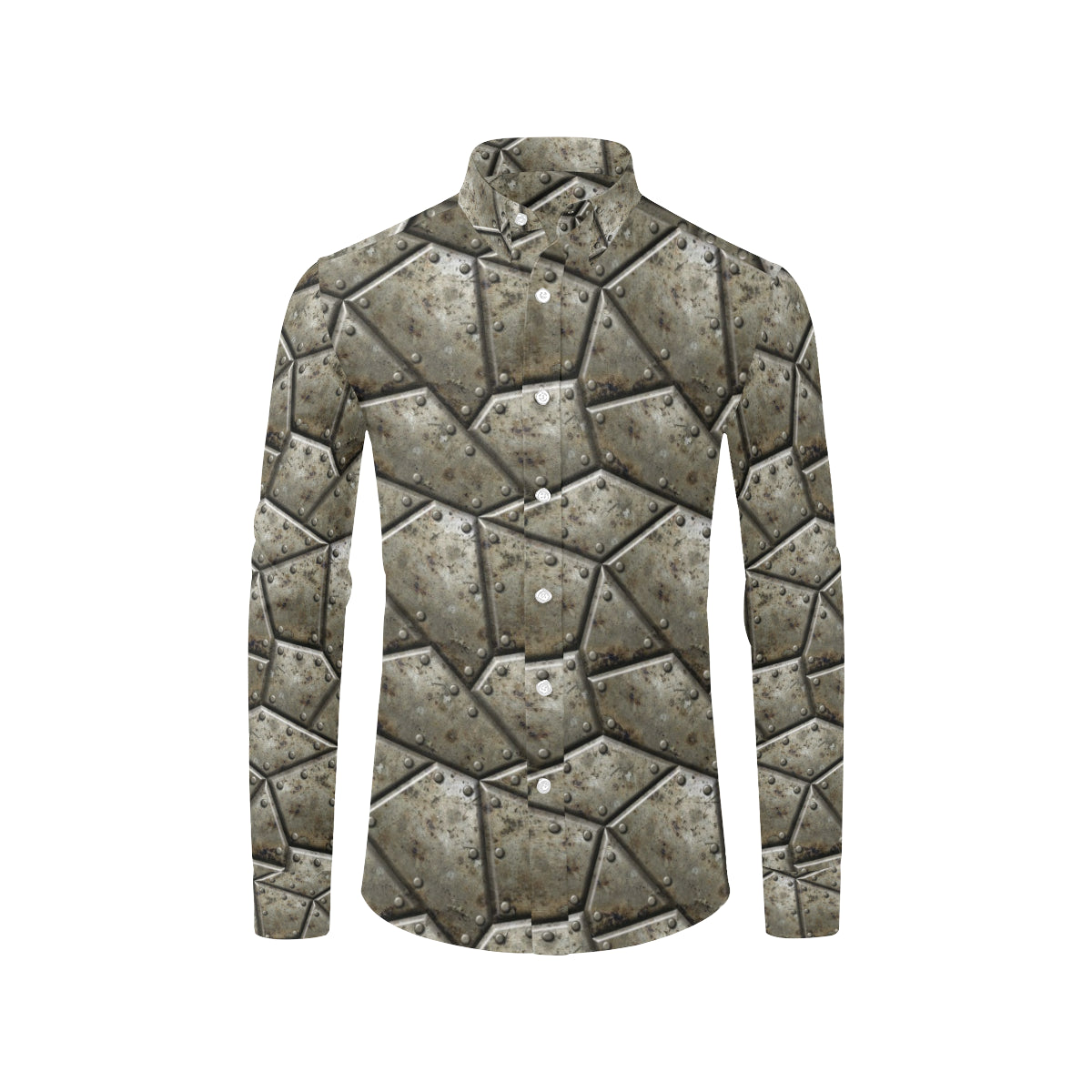 Armor Pattern Print Design 01 Men's Long Sleeve Shirt