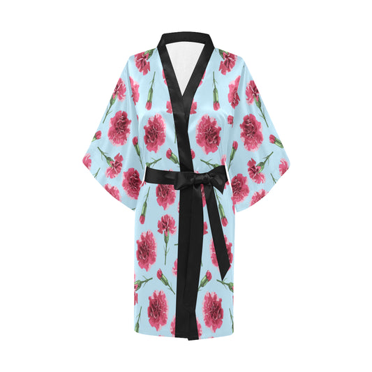 Carnations Pattern Print Design CN01 Women Kimono Robe