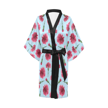 Carnations Pattern Print Design CN01 Women's Short Kimono