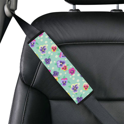 Pansy Pattern Print Design PS08 Car Seat Belt Cover