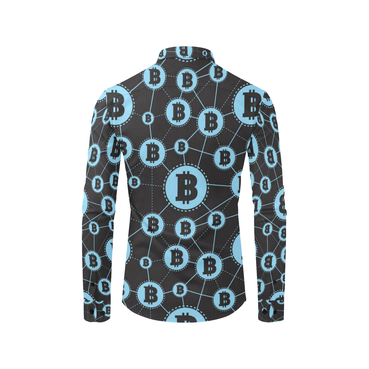 Cryptocurrency Pattern Print Design 02 Men's Long Sleeve Shirt