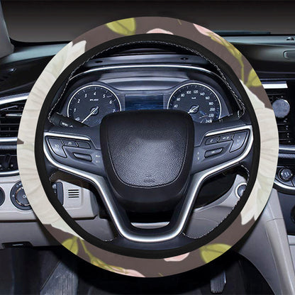 Anemone Pattern Print Design AM011 Steering Wheel Cover with Elastic Edge