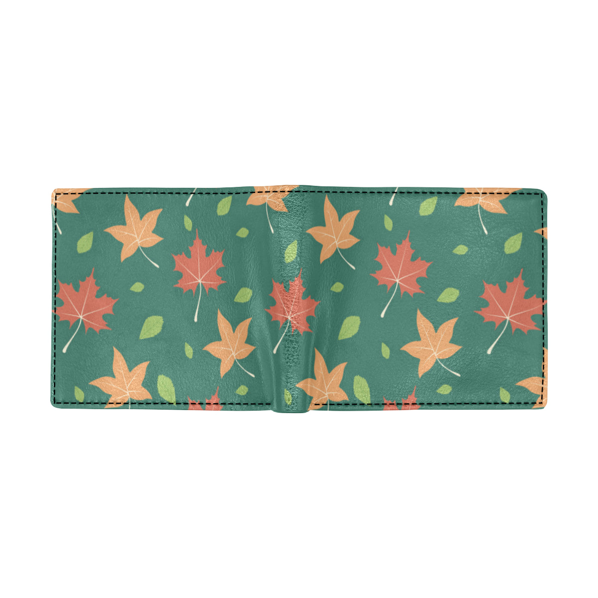 Maple Leaf Pattern Print Design 04 Men's ID Card Wallet