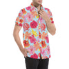 Hibiscus Pattern Print Design HB020 Men's Short Sleeve Button Up Shirt