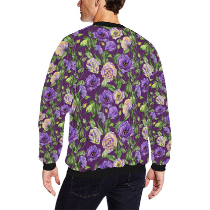 Lisianthus Pattern Print Design LT03 Men Long Sleeve Sweatshirt