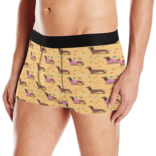 Dachshund Pattern Print Design 07 Men's Boxer Briefs
