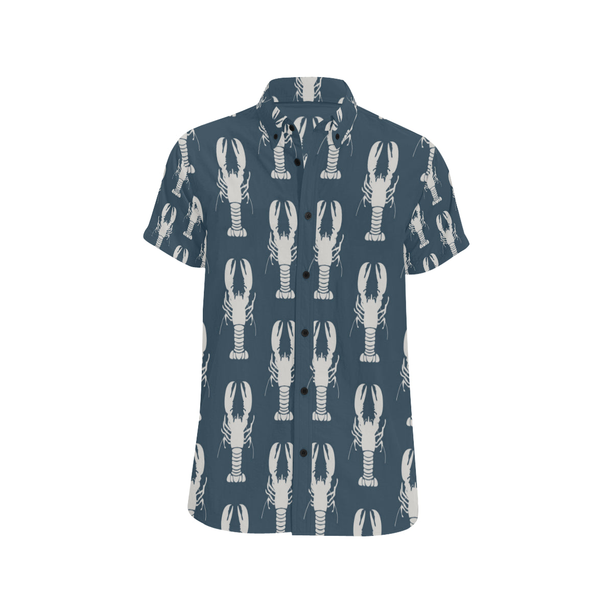 Lobster Pattern Print Design 02 Men's Short Sleeve Button Up Shirt