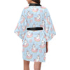 Donut Unicorn Pattern Print Design DN014 Women Kimono Robe