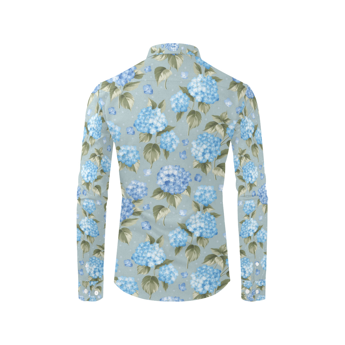 Hydrangea Pattern Print Design 01 Men's Long Sleeve Shirt
