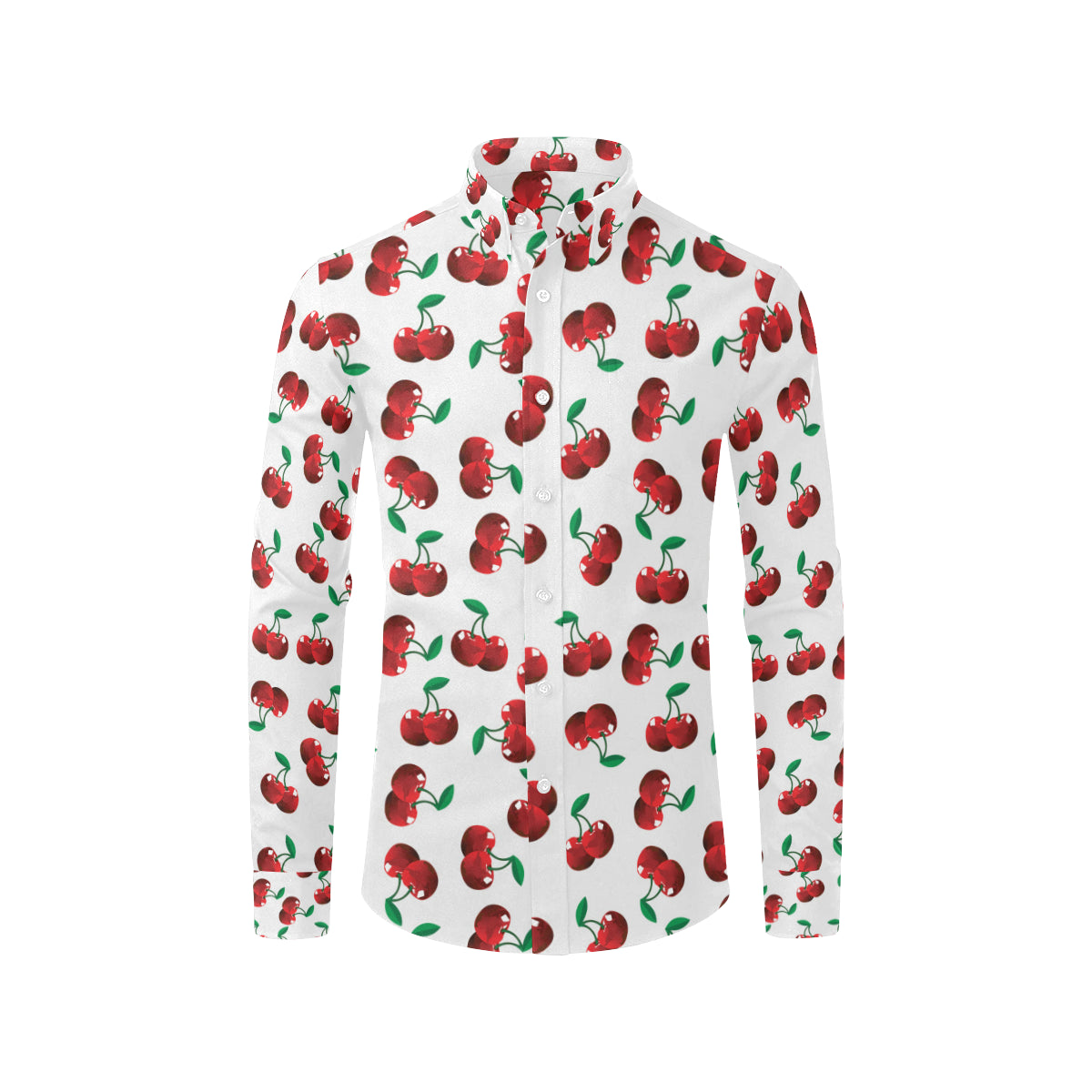 Cherry Pattern Print Design 01 Men's Long Sleeve Shirt