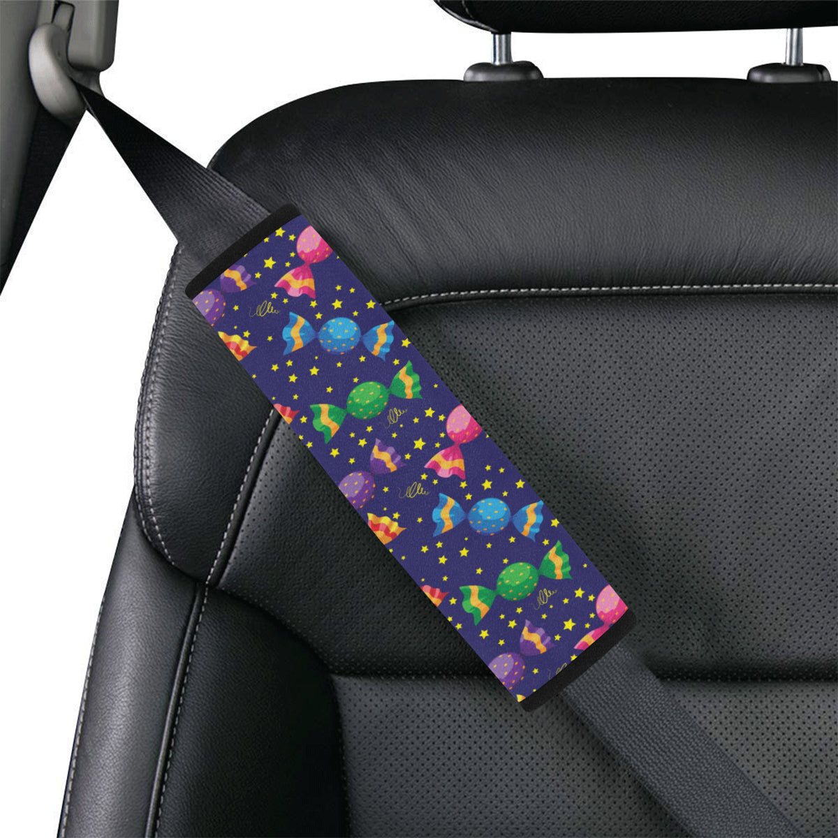 Candy Pattern Print Design CA06 Car Seat Belt Cover