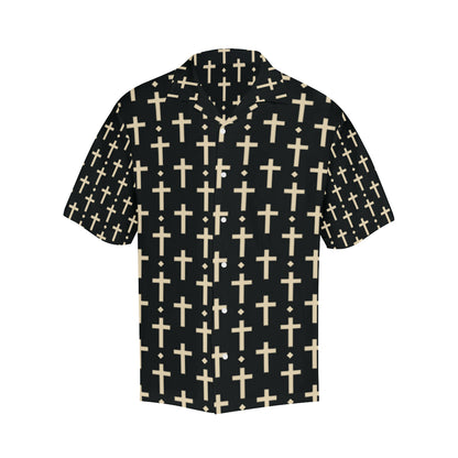 Cross Pattern Print Design 03 Men's Hawaiian Shirt