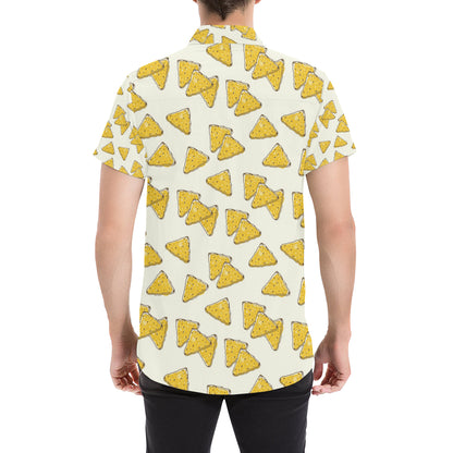 Nachos Pattern Print Design A01 Men's Short Sleeve Button Up Shirt