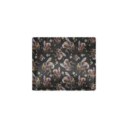 Bee Pattern Print Design 04 Men's ID Card Wallet