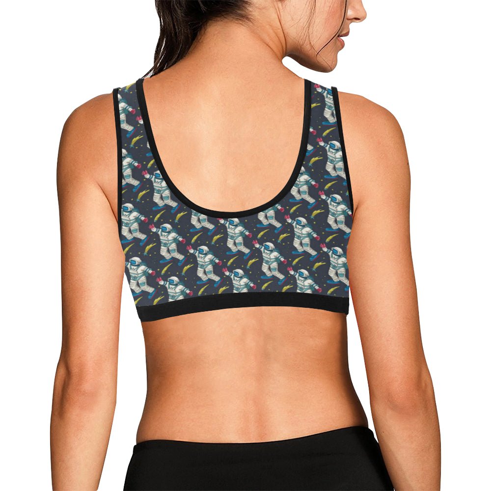 Astronaut Pattern Print Design 04 Sports Bra