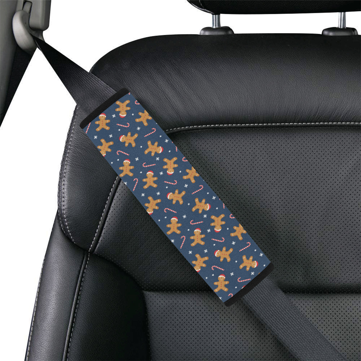 Gingerbread Pattern Print Design 01 Car Seat Belt Cover