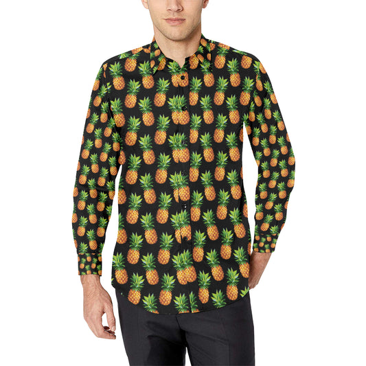Pineapple Cute Print Design Pattern Men's Long Sleeve Shirt