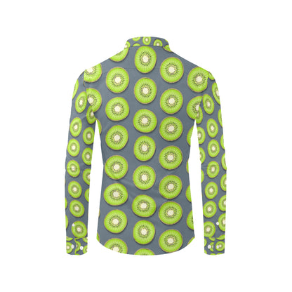 Kiwi Pattern Print Design KW06 Men's Long Sleeve Shirt