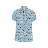 Beagle Pattern Print Design 03 Men's Short Sleeve Button Up Shirt