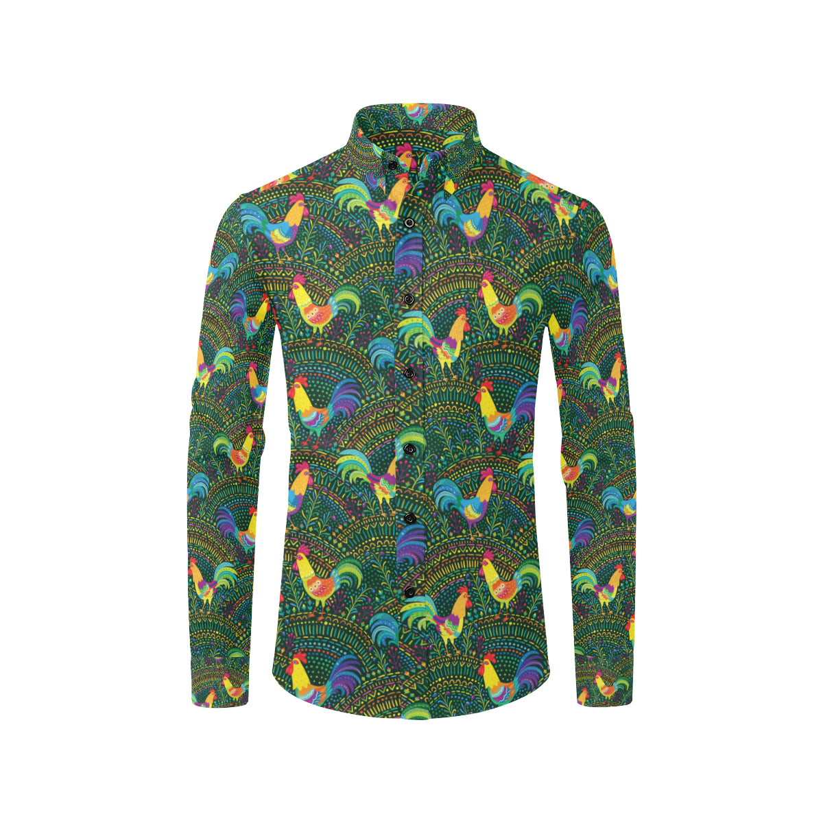Rooster Pattern Print Design A01 Men's Long Sleeve Shirt