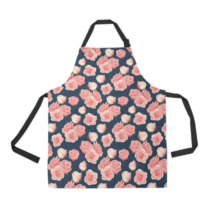 Rose Pattern Print Design A03 Apron with Pocket