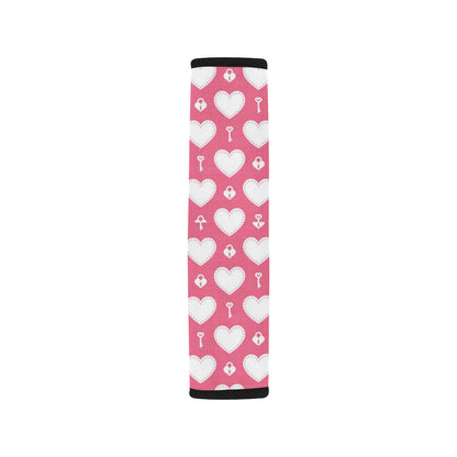 Heart Key Pattern Print Design HE09 Car Seat Belt Cover