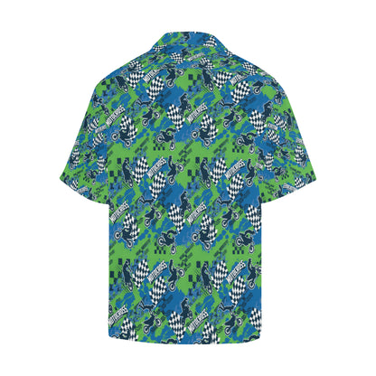 Motocross Pattern Print Design 04 Men's Hawaiian Shirt