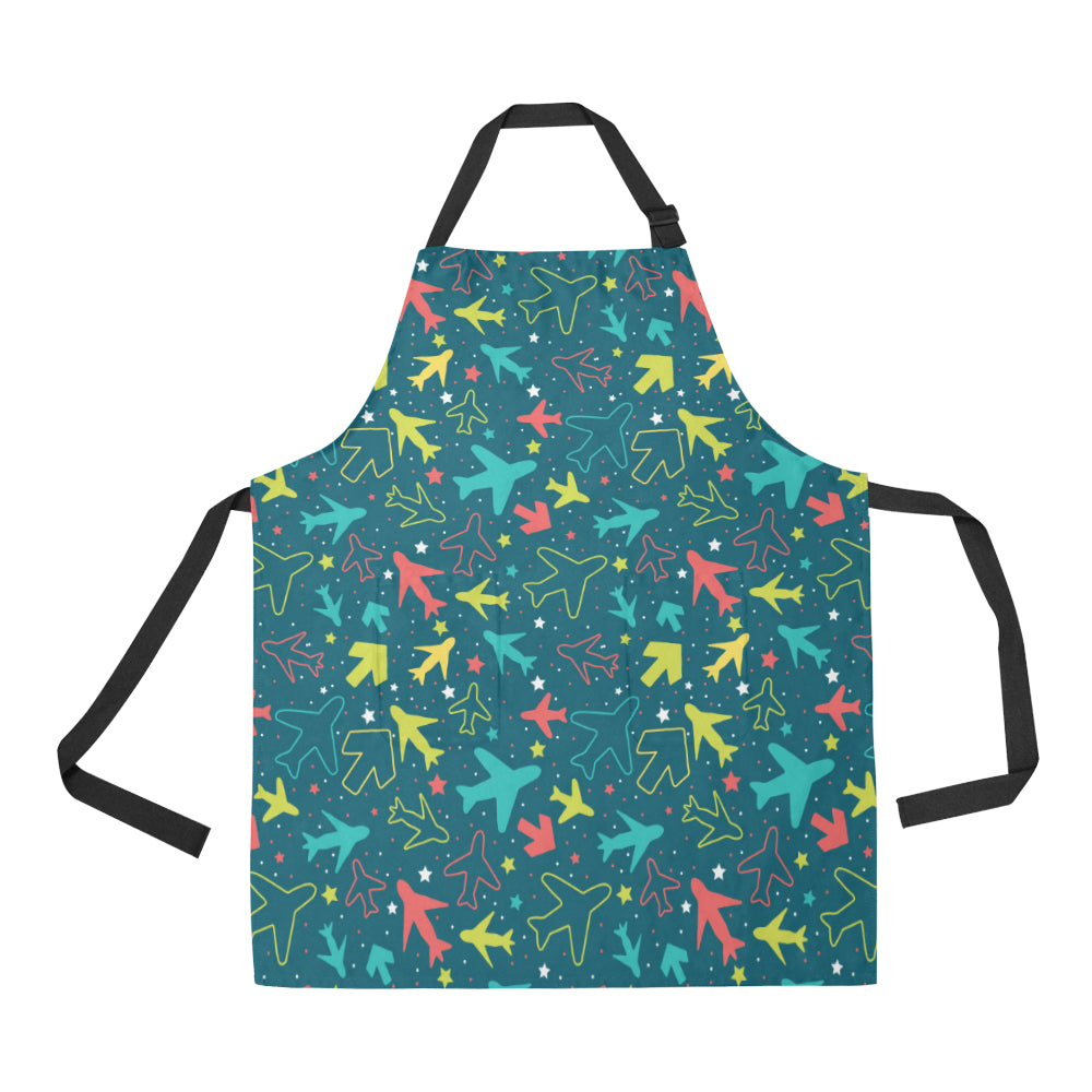 Airplane Pattern Print Design 05 Apron with Pocket