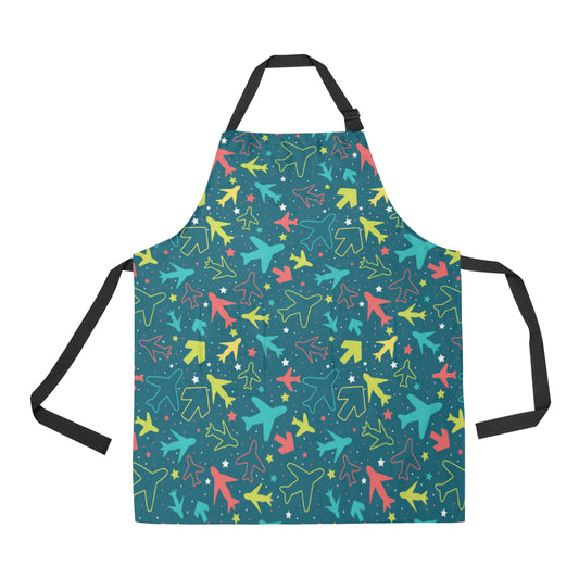 Airplane Pattern Print Design 05 Apron with Pocket