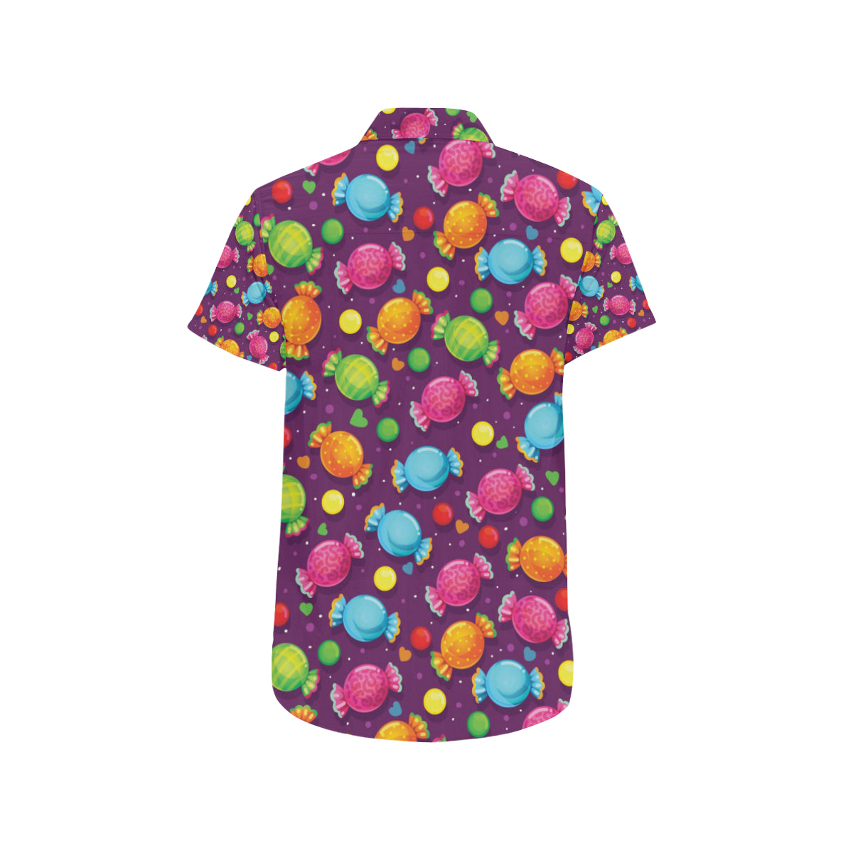 Candy Pattern Print Design CA05 Men's Short Sleeve Button Up Shirt