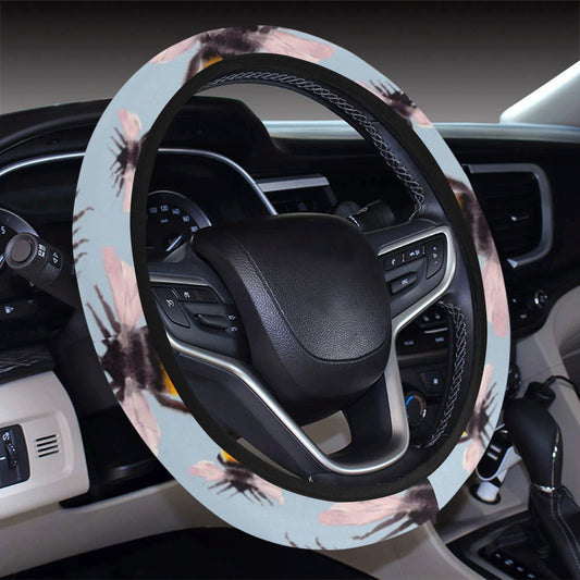Bee Pattern Print Design BEE08 Steering Wheel Cover with Elastic Edge