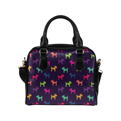 Schnauzers Pattern Print Design A05 Shoulder Handbag