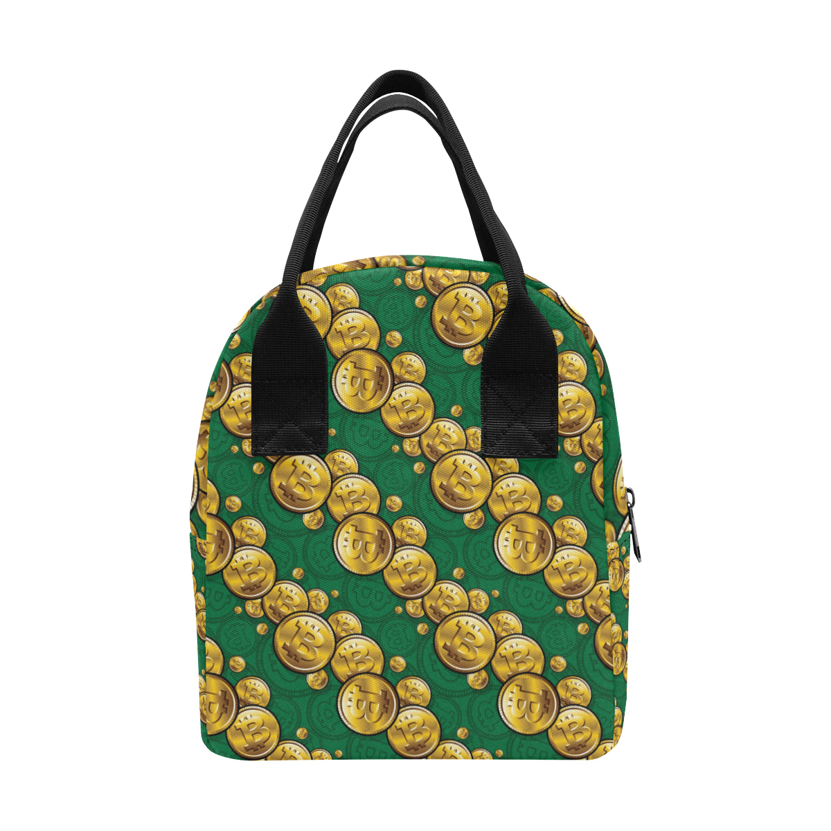 Bitcoin Pattern Print Design DO02 Insulated Lunch Bag