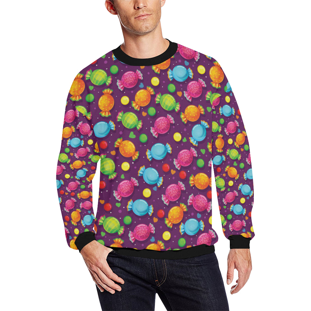 Candy Pattern Print Design CA05 Men Long Sleeve Sweatshirt