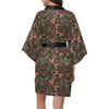 Dragonfly Pattern Print Design 02 Women's Short Kimono