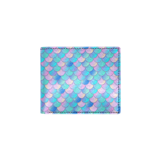 Mermaid Scales Pastel Pattern Print Design 07 Men's ID Card Wallet