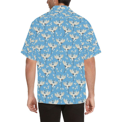 Crane Pattern Print Design 03 Men's Hawaiian Shirt