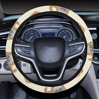 Bulldogs Pattern Print Design 01 Steering Wheel Cover with Elastic Edge
