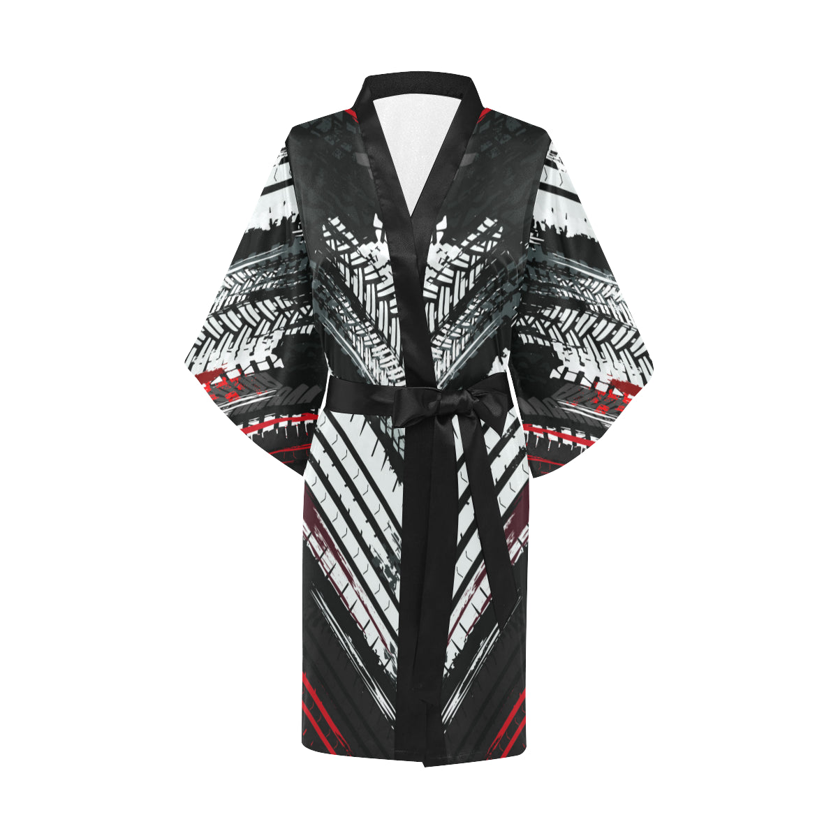 Racing Pattern Print Design A03 Women's Short Kimono
