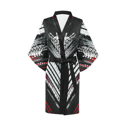 Racing Pattern Print Design A03 Women's Short Kimono