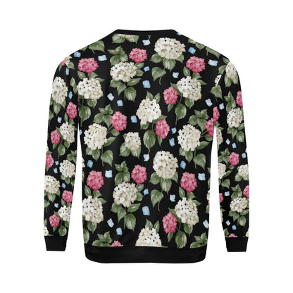 Hydrangea Pattern Print Design HD09 Men Long Sleeve Sweatshirt