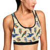 Kingfisher Bird Pattern Print Design 04 Sports Bra