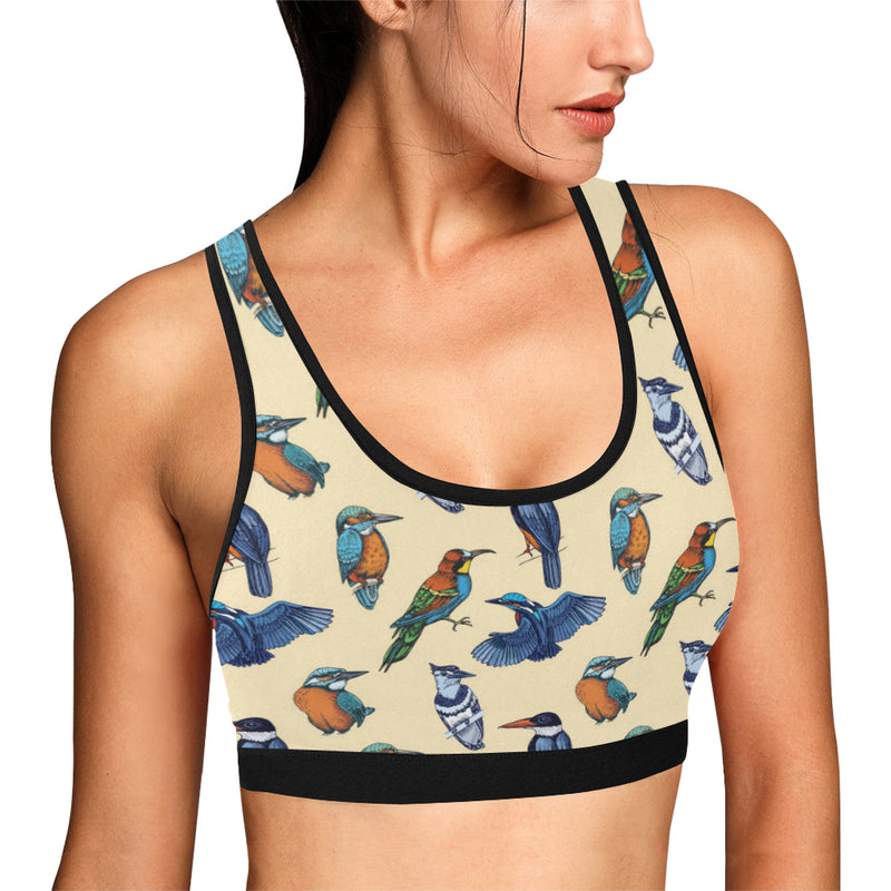 Kingfisher Bird Pattern Print Design 04 Sports Bra