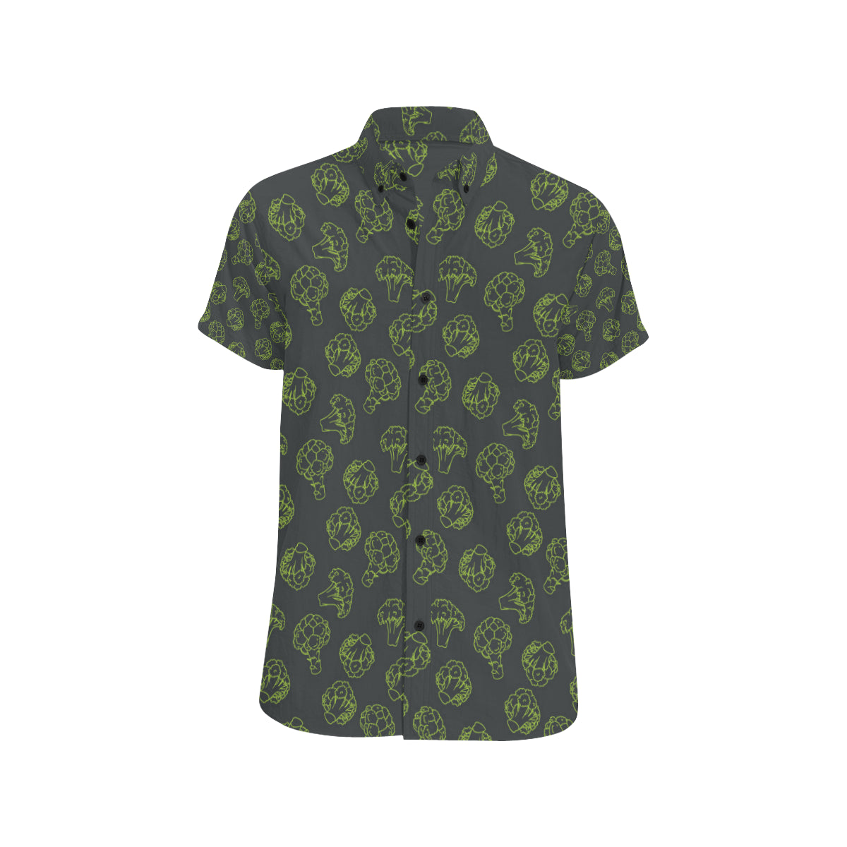 Broccoli Pattern Print Design 01 Men's Short Sleeve Button Up Shirt