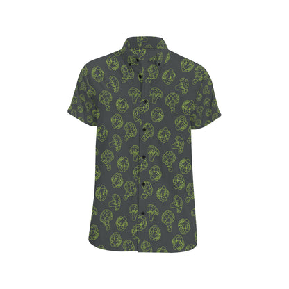 Broccoli Pattern Print Design 01 Men's Short Sleeve Button Up Shirt